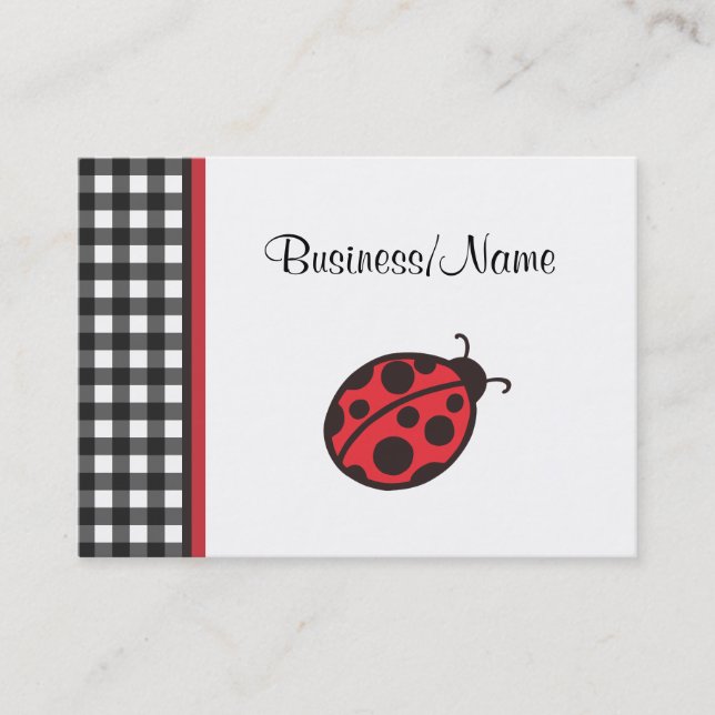 Gingham Ladybug Business Card (Front)