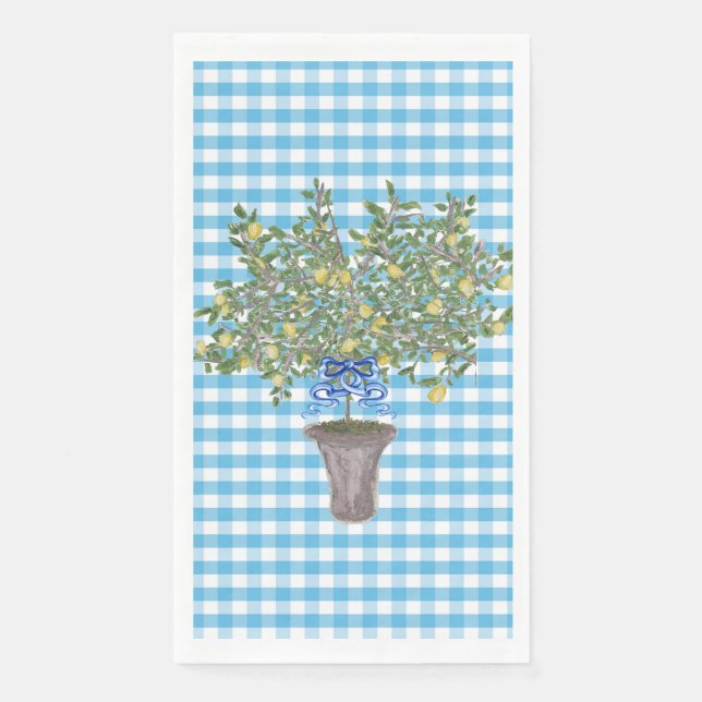Gingham Lemons Lemon Tree Napkins Napkin (Front)