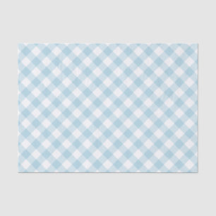 Gingham Light Blue And White Pattern Tissue Paper