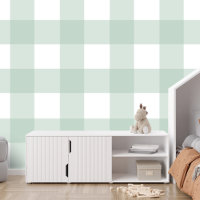 Gingham light green check cute simple large plaid
