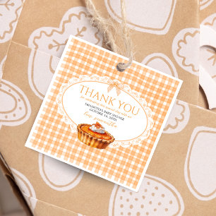Gingham Little Cutie Pie Baby Shower Square Favour Tags