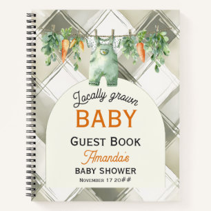 Gingham Locally Grown Baby Shower Guest Book