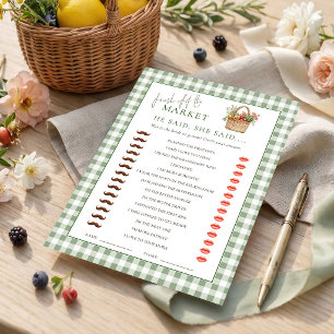 Gingham Market He She Said Bridal Shower Game card