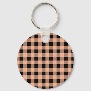 Gingham Melon and Black Keychain