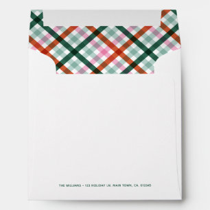 Gingham Merry Christmas Squared Envelope