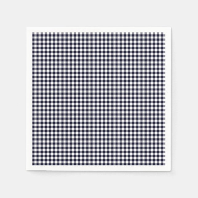 Gingham-Midnight Blue-Paper Napkins (Front)