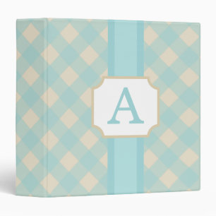 Gingham Monogram Kitchen Scrapbook School Binder