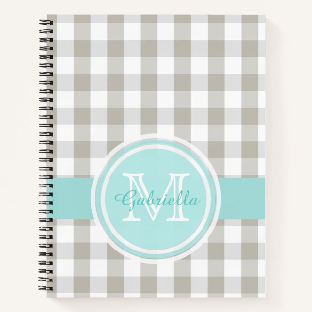 Gingham Monogram  Notebook (Front)