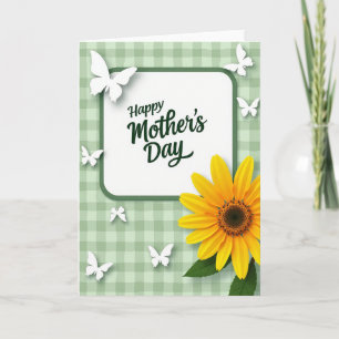 Gingham Mothers Day Greeting Card