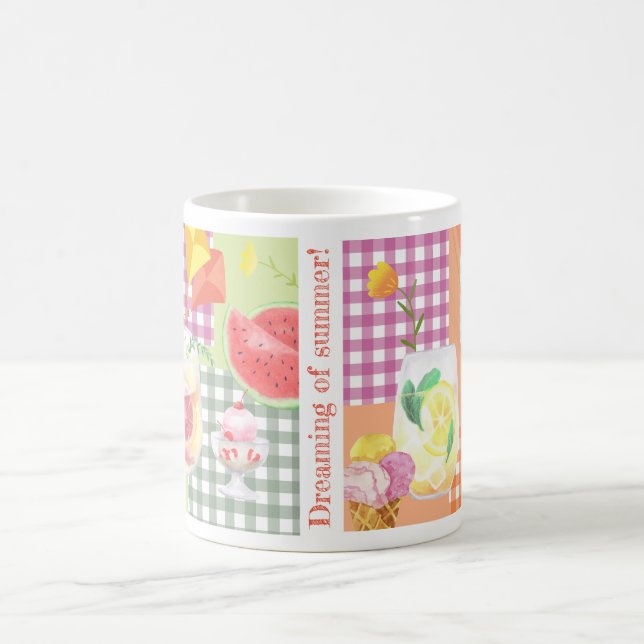 Gingham Patchwork Dreaming of Summer Coffee Mug (Center)