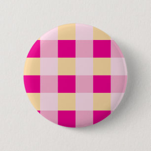 Gingham Pattern  2 Inch Round Button