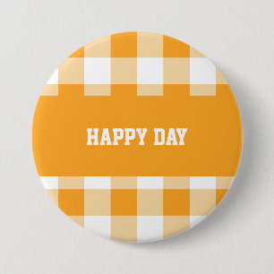 Gingham pattern 3 inch round button
