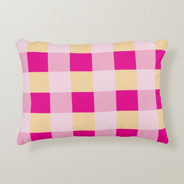 Gingham Pattern  Accent Pillow (Front)