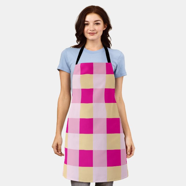 Gingham Pattern  Apron (Worn)