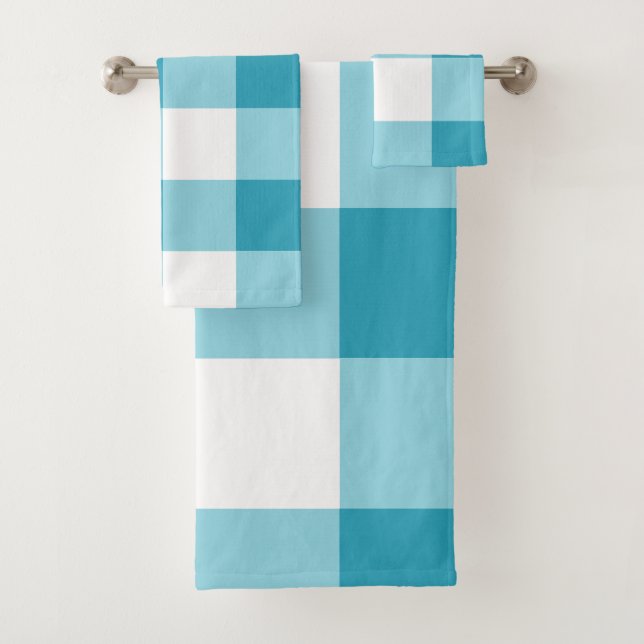 Gingham Pattern  Bath Towel Set (Insitu)