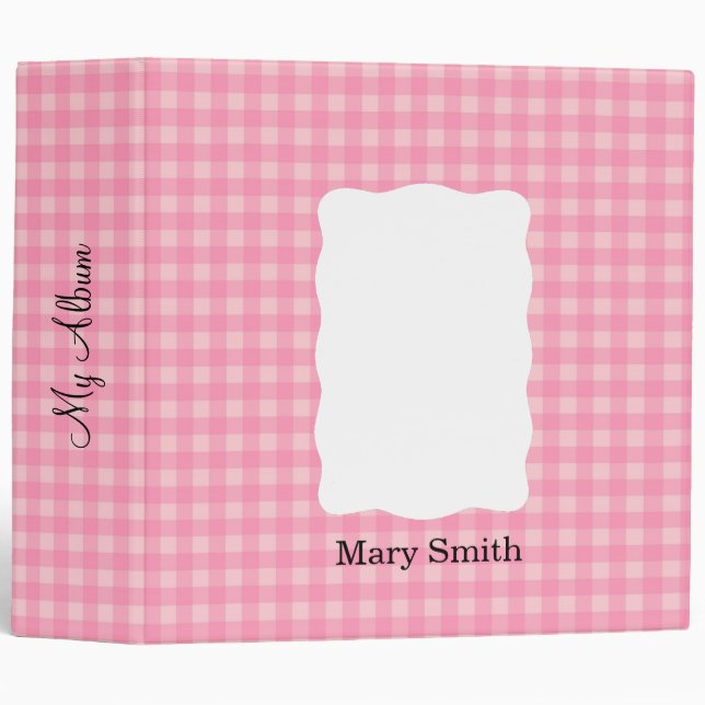 Gingham Pattern Binder 2"  Custom / Personalized (Front/Spine)