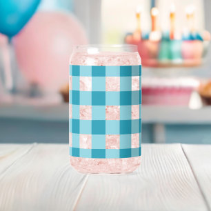 Gingham Pattern  Can Glass