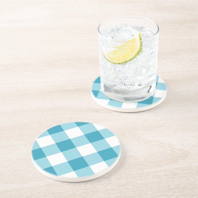 Gingham Pattern  Coaster (Side)