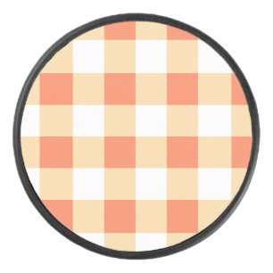 Gingham Pattern Hockey Puck