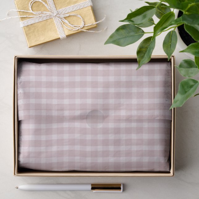 Gingham Pattern In Ballerina Preppy Pink Colours  Tissue Paper (Gift)