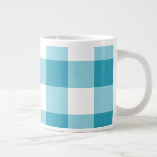 Gingham Pattern Large Coffee Mug