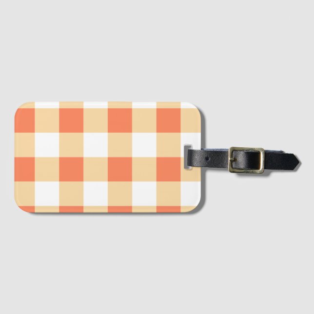 Gingham Pattern Luggage Tag (Front Horizontal)
