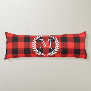 Gingham Pattern Monogram Body Pillow