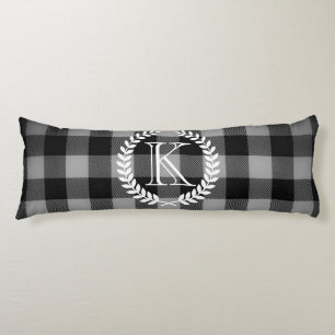 Gingham Pattern Monogram Body Pillow