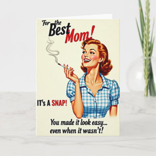 Gingham Pattern Mothers Day Card