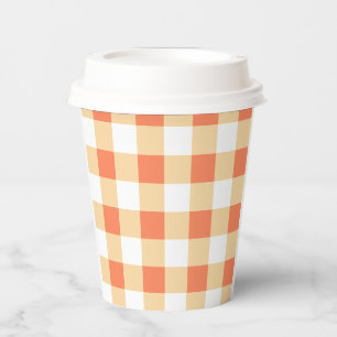 Gingham Pattern Paper Cups