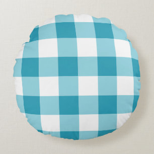 Gingham Pattern  Round Pillow