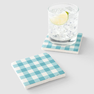 Gingham Pattern  Stone Coaster
