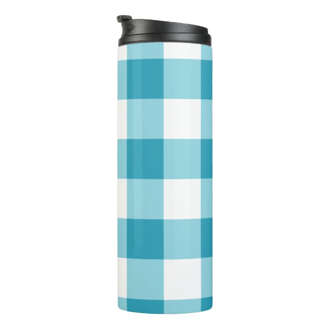 Gingham Pattern  Thermal Tumbler (Rotated Right)