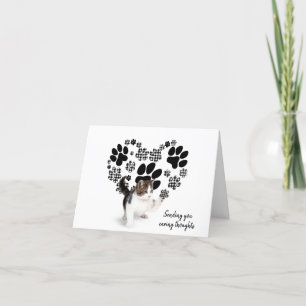 Gingham Pawprint Heart for Loss of Pet Cat  Card