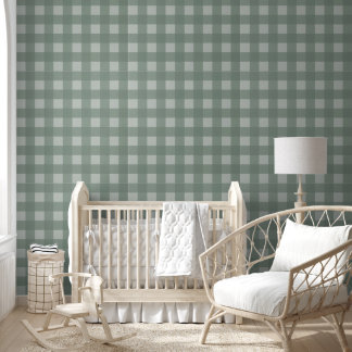 Gingham Peel and Stick Wallpaper - Sage Green