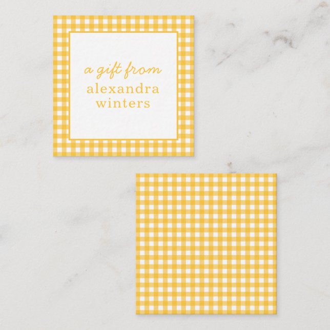 Gingham Personalized Gift Enclosure Cards (Front/Back)