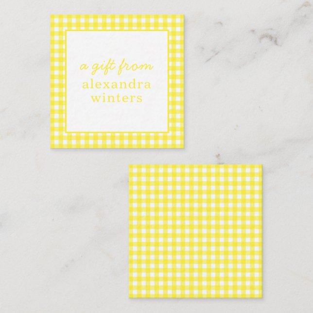 Gingham Personalized Gift Enclosure Cards (Front/Back)