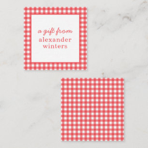 Gingham Personalized Gift Enclosure Cards