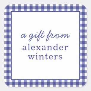 Gingham Personalized Gift Stickers