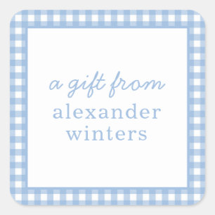 Gingham Personalized Gift Stickers