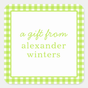 Gingham Personalized Gift Stickers