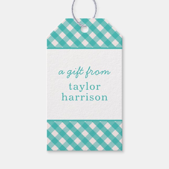 Gingham Personalized Gift Tags (Front)