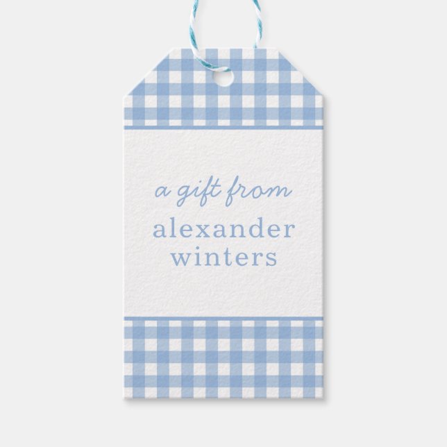 Gingham Personalized Gift Tags (Front)