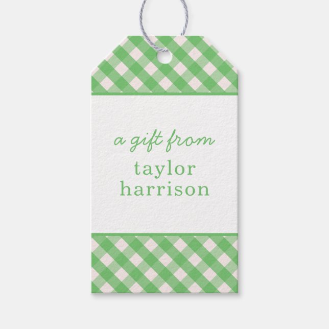 Gingham Personalized Gift Tags (Front)