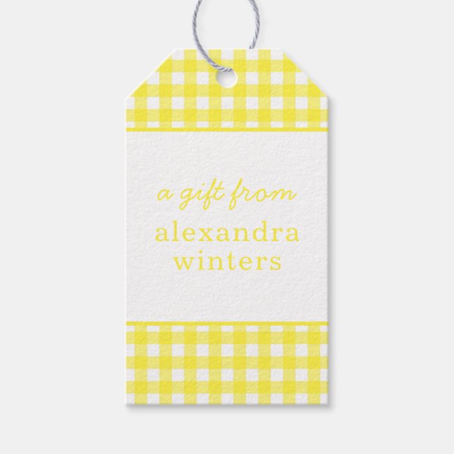 Gingham Personalized Gift Tags (Front)
