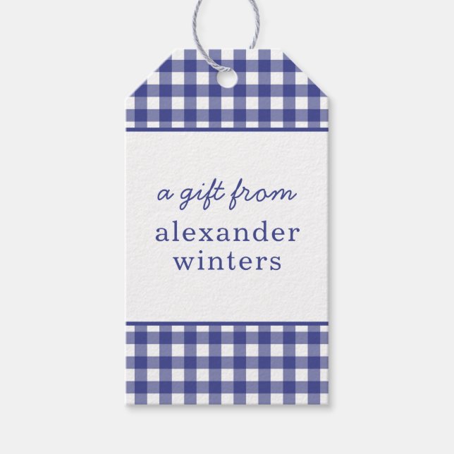 Gingham Personalized Gift Tags (Front)