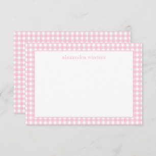Gingham Personalized Note Cards