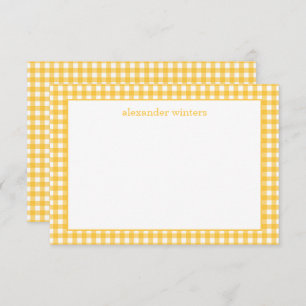 Gingham Personalized Note Cards