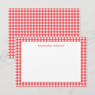 Gingham Personalized Note Cards