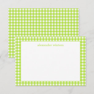 Gingham Personalized Note Cards